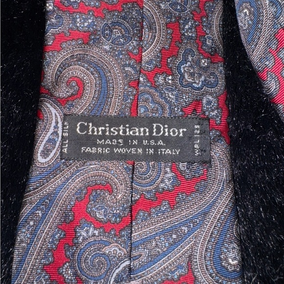 Authentic Christian dior Silk multi colored paisley print stunner tie. - Picture 6 of 12